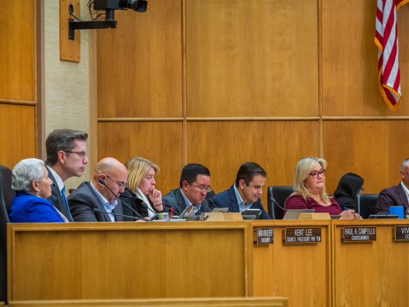 The San Diego City Council during a meeting on Monday, Jan. 13, 2025, in downtown San Diego. / Photo by Vito di Stefano for Voice of San Diego